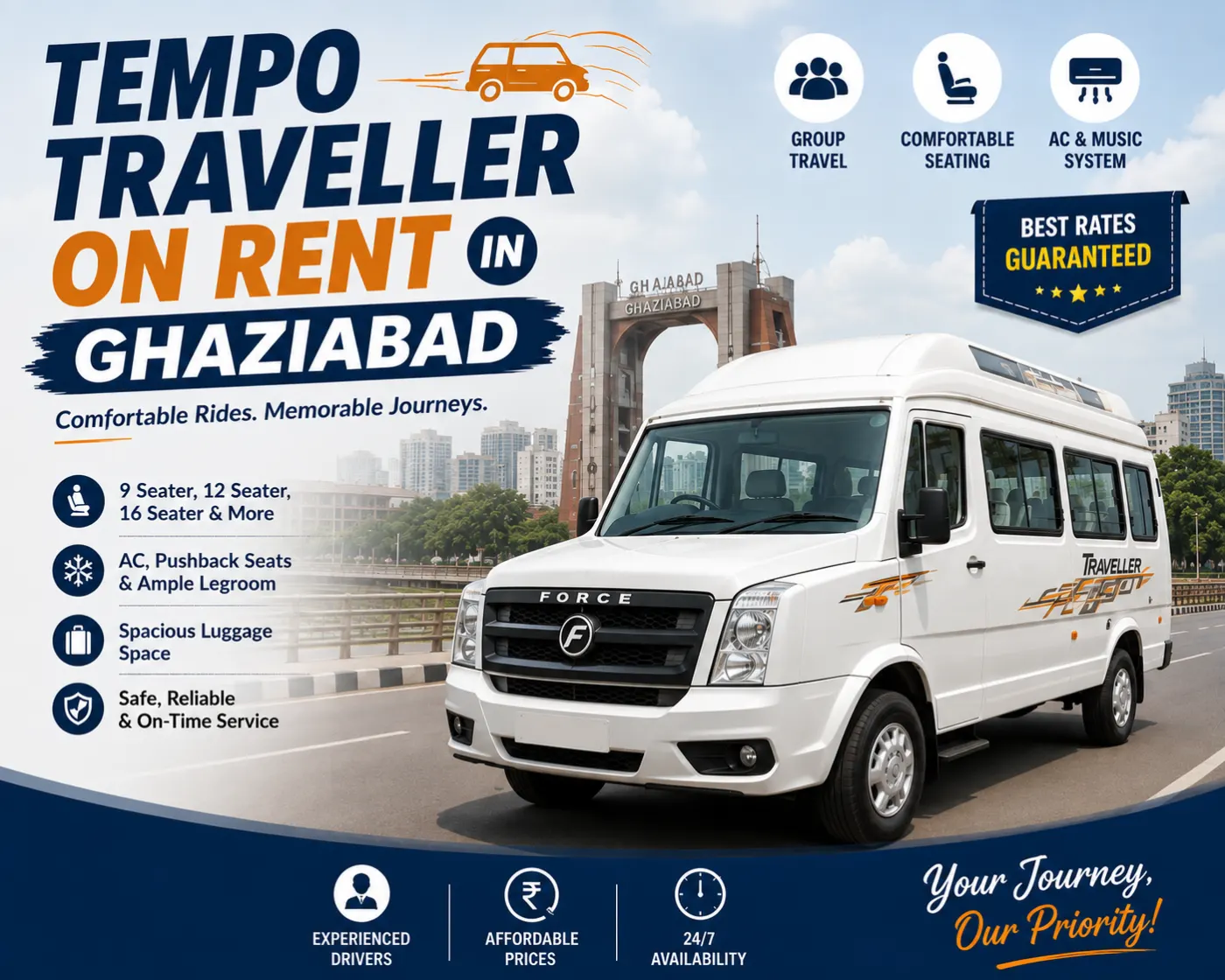 Book Premium Tempo Traveller on Rent in Ghaziabad | Devyatrik